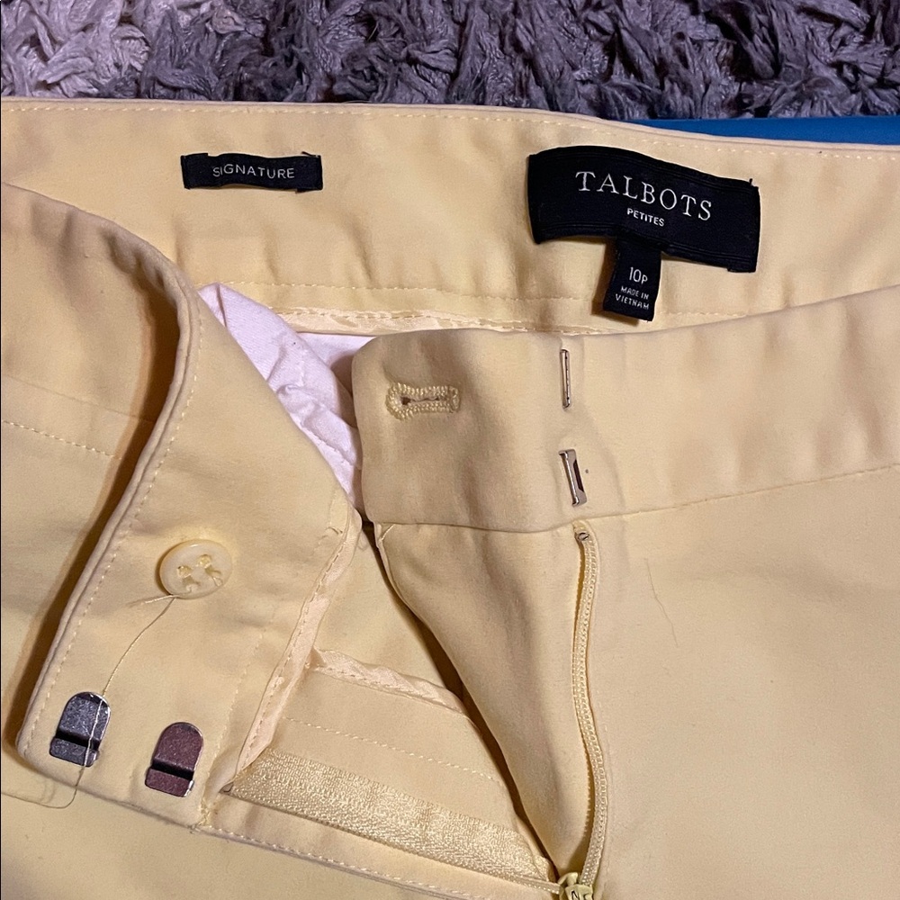 Talbots Light Yellow Signature Pants - Picture 2 of 5